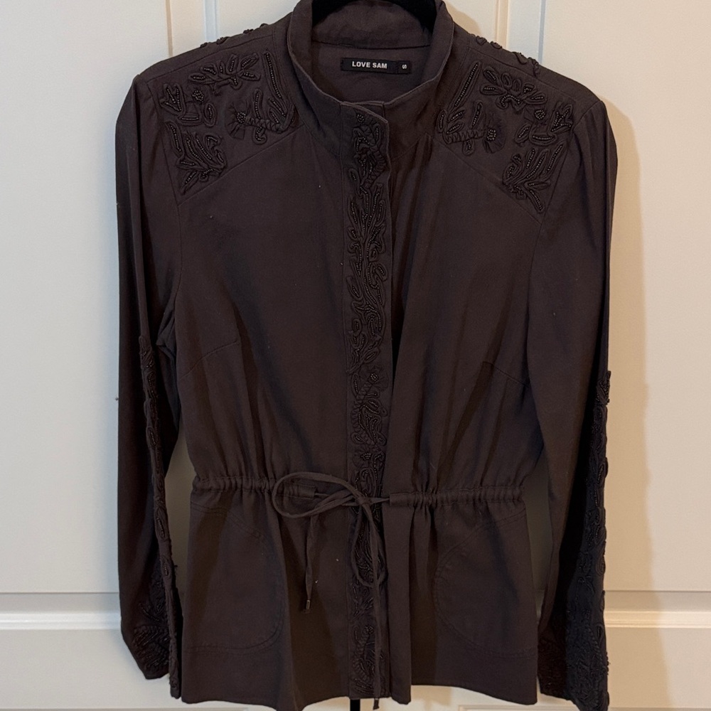 Love Sam Dark Grey Embroidered Jacket